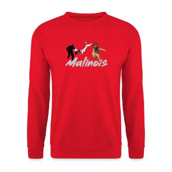 Malinois,Hundesport,Diensthund,Mali,Schäferhund - Unisex Pullover - Rot - Vorne - Alina (178cm) & Michal (187cm)