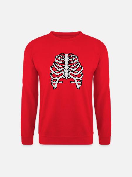 Skelett eines menschlichen Brustkorbs - Unisex Pullover - Rot
