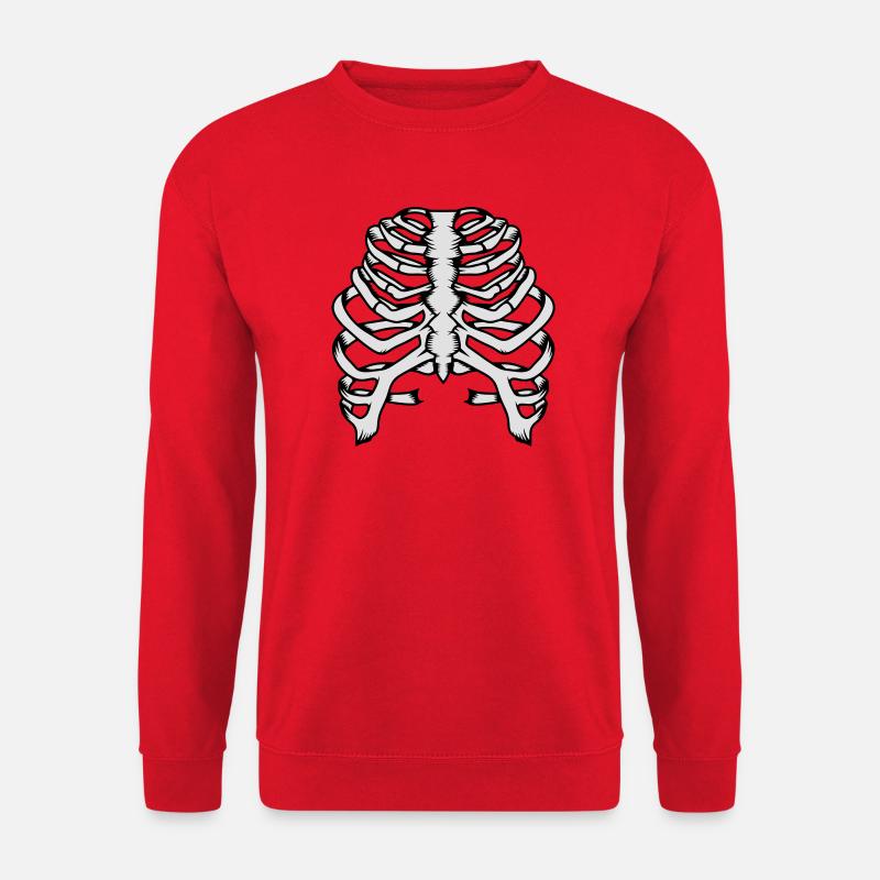 Skelett eines menschlichen Brustkorbs - Unisex Pullover - Rot