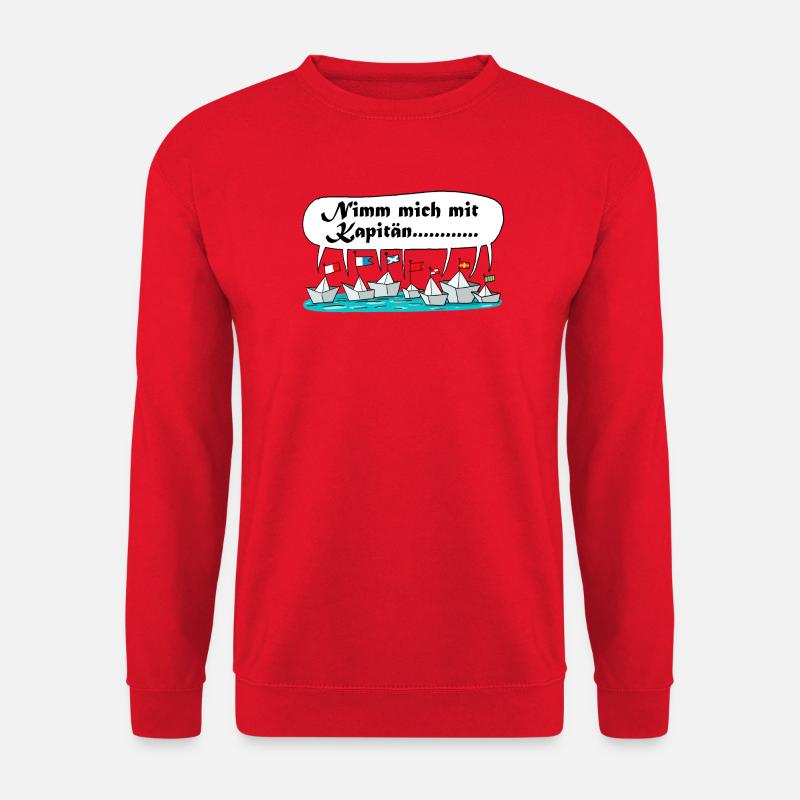 Nimm mich mit Kapitän Flottenwitz - Unisex Pullover - Rot