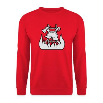Feuerwehrlogo alt - Unisex Pullover - Rot - Vorne - Alina (178cm) & Michal (187cm)