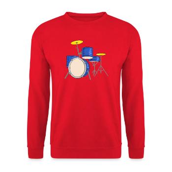 schlagzeug drummer musiker - Unisex Pullover - Rot - Vorne - Alina (178cm) & Michal (187cm)