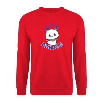 Panda - Let Groove - Unisex Sweatshirt - red - Front - Alina (178cm) & Michal (187cm)