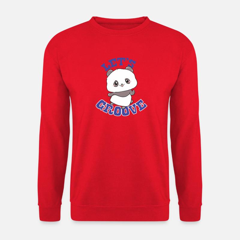 Panda - Lass Grooven - Unisex Pullover - Rot