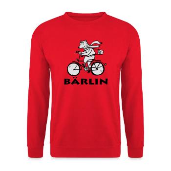Berliner Bär / Bärliner Bär - Unisex Pullover - Rot - Vorne - Alina (178cm) & Michal (187cm)