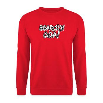 BOARISCH OIDA! - Unisex Pullover - Rot - Vorne - Alina (178cm) & Michal (187cm)