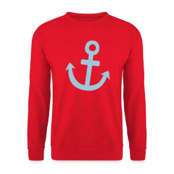 Illustration Anker Symbole maritim - Sweat-shirt Unisexe - rouge - Devant - Alina (178cm) & Michal (187cm)