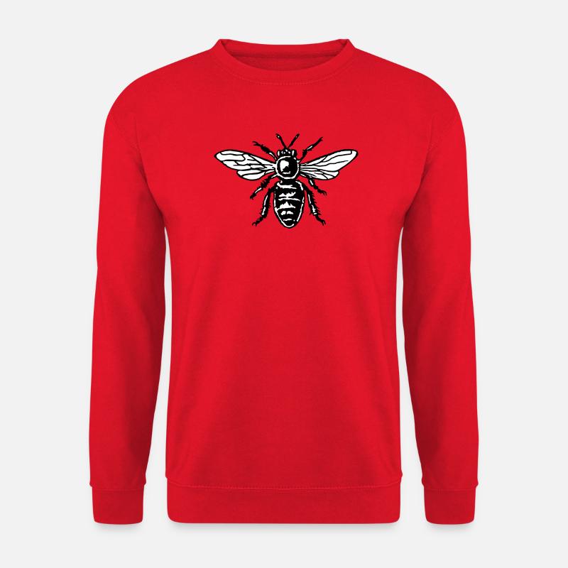 Biene zweifarbig schwarz/weiß - Unisex Pullover - Rot