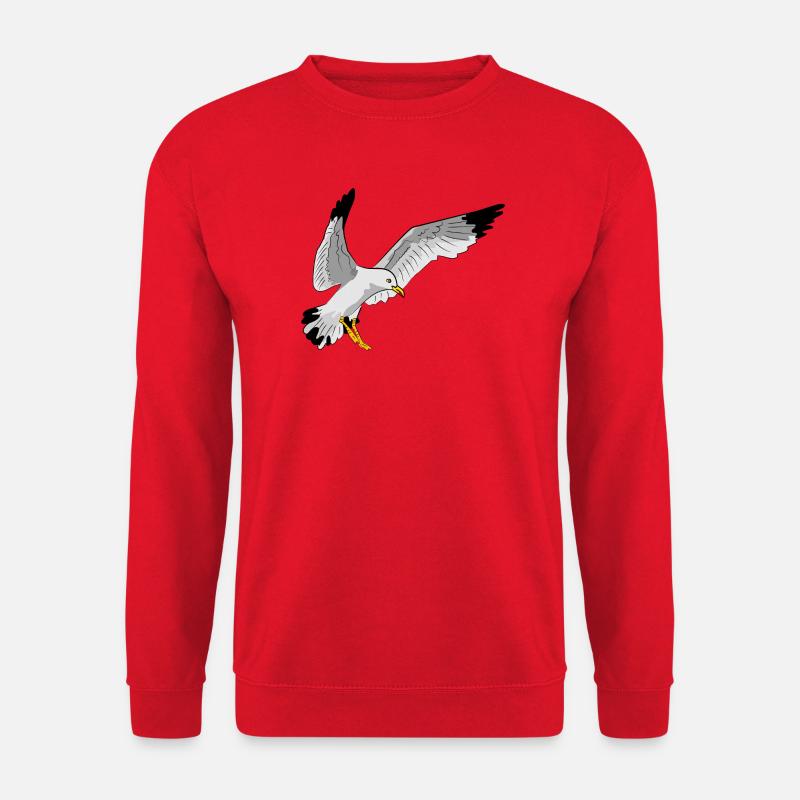 Stilvolle Seevogel Silhouette einer Möwe - Unisex Pullover - Rot