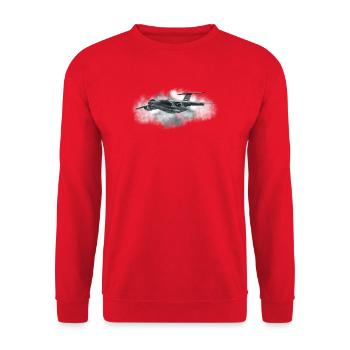 avions de transport - Sweat-shirt Unisexe - rouge - Devant - Alina (178cm) & Michal (187cm)