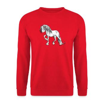 Edles Barockpferd - Unisex Pullover - Rot - Vorne - Alina (178cm) & Michal (187cm)