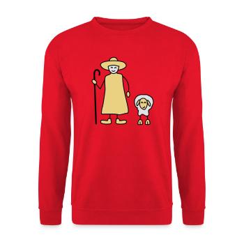 schaefer schafe tier beruf - Unisex Pullover - Rot - Vorne - Alina (178cm) & Michal (187cm)