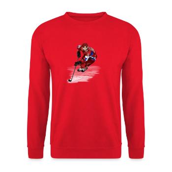 hockey - Unisex Sweatshirt - red - Front - Alina (178cm) & Michal (187cm)