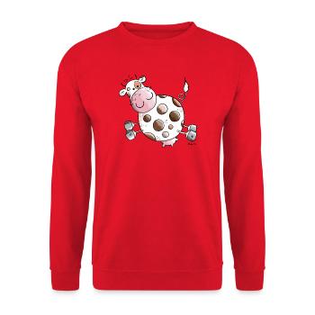 Molly Cow - Unisex Sweatshirt - red - Front - Alina (178cm) & Michal (187cm)