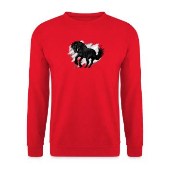 horse - Unisex Sweatshirt - red - Front - Alina (178cm) & Michal (187cm)
