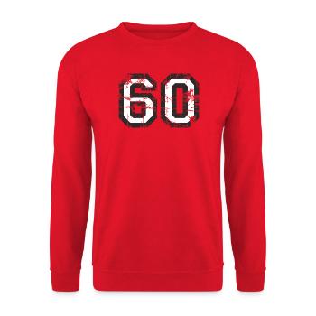 Nombre 60 Soixante 60e Design Anniversaire (FR) - Sweat-shirt Unisexe - rouge - Devant - Alina (178cm) & Michal (187cm)