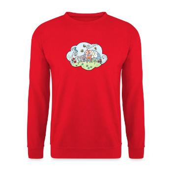 Wolkenland reh - Unisex Pullover - Rot - Vorne - Alina (178cm) & Michal (187cm)