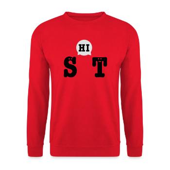 shit - Unisex Pullover - Rot - Vorne - Alina (178cm) & Michal (187cm)