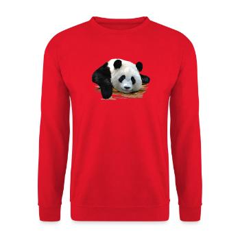 panda - Unisex Sweatshirt - red - Front - Alina (178cm) & Michal (187cm)