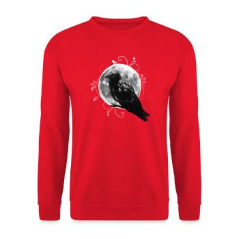 Raven Crow Moon - Unisex Sweatshirt - red - Front - Alina (178cm) & Michal (187cm)