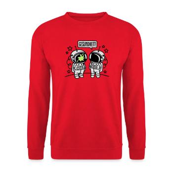 Gesundheit! - Unisex Pullover - Rot - Vorne - Alina (178cm) & Michal (187cm)