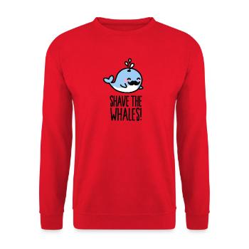 Shave the whales! - Unisex Sweatshirt - red - Front - Alina (178cm) & Michal (187cm)