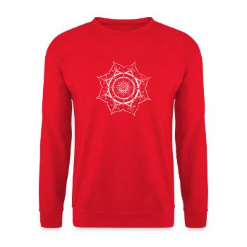 Mandala Spider Web Design - Unisex Sweatshirt - red - Front - Alina (178cm) & Michal (187cm)