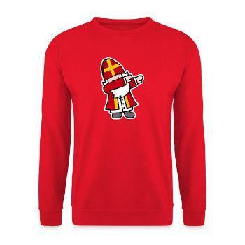 Sinterklaas Saint / Nicholas Dab Dabbing - Unisex Sweatshirt - red - Front - Alina (178cm) & Michal (187cm)