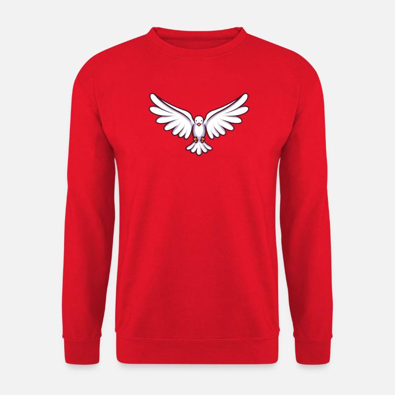 Friedenstaube mit Flügeln im Flug - Unisex Pullover - Rot