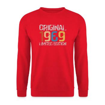 1969 Vintage Retro Geburtstag - Unisex Pullover - Rot - Vorne - Alina (178cm) & Michal (187cm)
