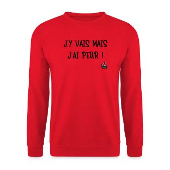 J'y vais mais j'ai peur ! Les Bronzés font du ski - Sweat-shirt Unisexe - rouge - Devant - Alina (178cm) & Michal (187cm)