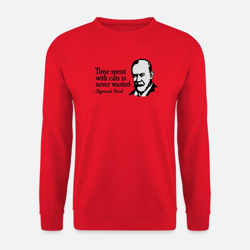 Time spent with cats is never Sigmund Freud - Sweat-shirt Unisexe - rouge