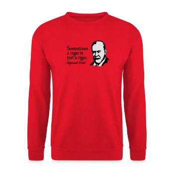Sometimes a cigar is just a cigar Sigmund Freud - Sweat-shirt Unisexe - rouge - Devant - Alina (178cm) & Michal (187cm)