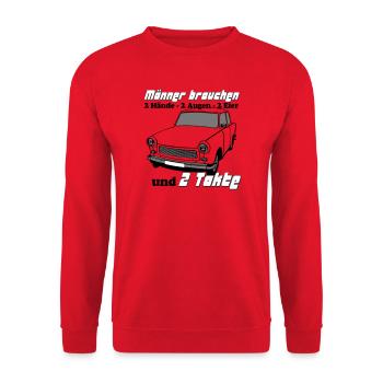  , DDR , 2 Hände 2 Augen 2 Eier 2 Takte (25 - Unisex Pullover - Rot - Vorne - Alina (178cm) & Michal (187cm)