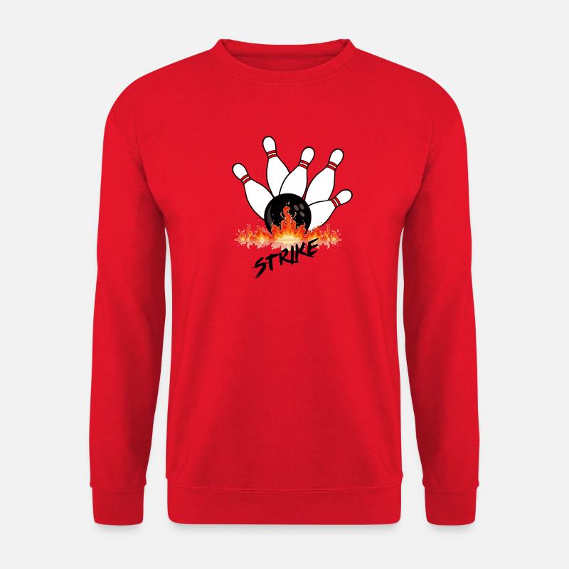 Flammende bowlingkugler og sort kugle - Unisex sweater - rød
