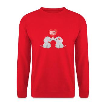 Éléphant éléphant valentine coeur amour cadeau - Sweat-shirt Unisexe - rouge - Devant - Alina (178cm) & Michal (187cm)