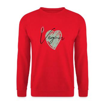 Vegan - Unisex Sweatshirt - red - Front - Alina (178cm) & Michal (187cm)