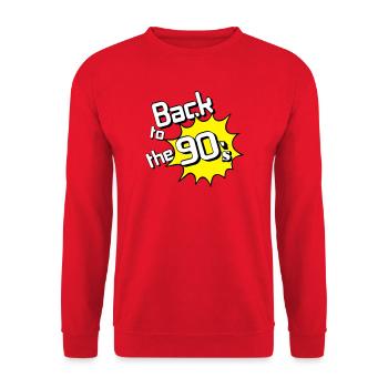 90s Party , Theme Party , 90s Back to (25) - Unisex Sweatshirt - red - Front - Alina (178cm) & Michal (187cm)