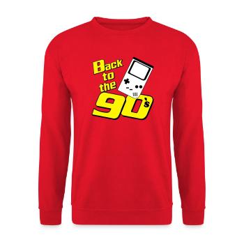 90er Party , Mottoparty , 90er Retrogame (25) - Unisex Pullover - Rot - Vorne - Alina (178cm) & Michal (187cm)