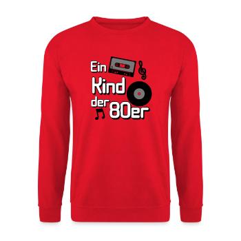 80s Party Retro Fun Shirt, un enfant des années 80(25) - Sweat-shirt Unisexe - rouge - Devant - Alina (178cm) & Michal (187cm)