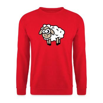 mouton bande dessinée drôle cool dessin animé mouton icône - Sweat-shirt Unisexe - rouge - Devant - Alina (178cm) & Michal (187cm)