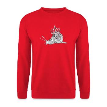 Escargot majestueux décoré avec des fleurs &couronne - Sweat-shirt Unisexe - rouge - Devant - Alina (178cm) & Michal (187cm)