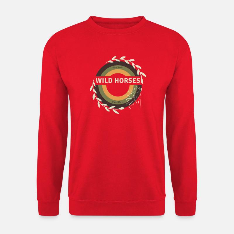 Wilde Pferde - Unisex Pullover - Rot