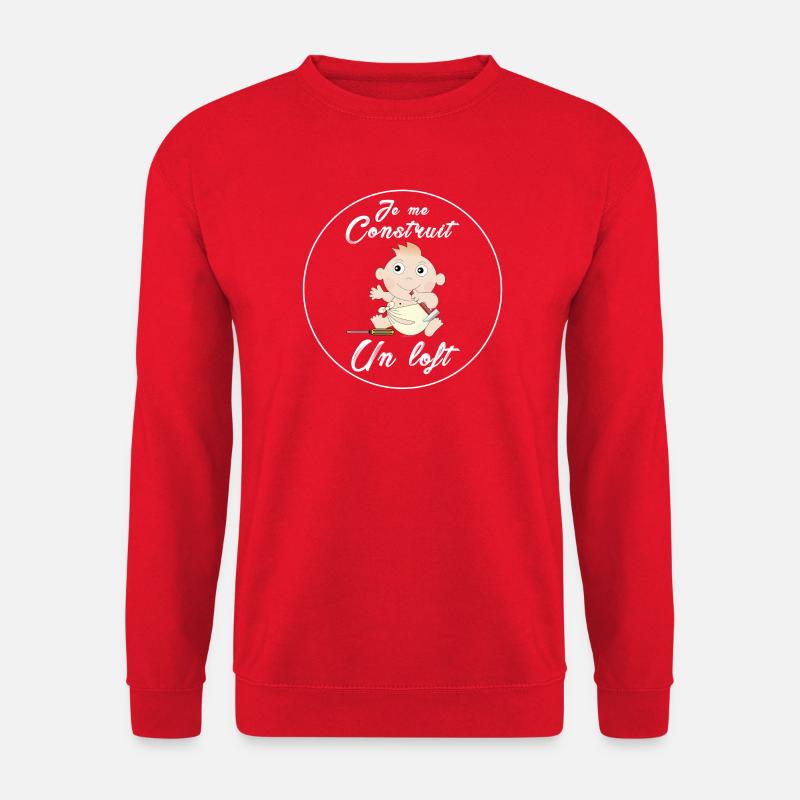 je me construit un loft bébé grossesse - Sweat-shirt Unisexe - rouge