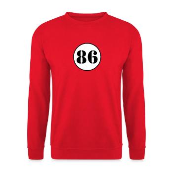 NUMMER 86 Sechsundachtzig Geburtstag Geschenk - Unisex Pullover - Rot - Vorne - Alina (178cm) & Michal (187cm)