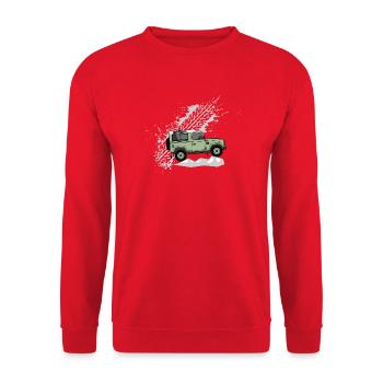 Defender 90 Splash - Unisex Pullover - Rot - Vorne - Alina (178cm) & Michal (187cm)