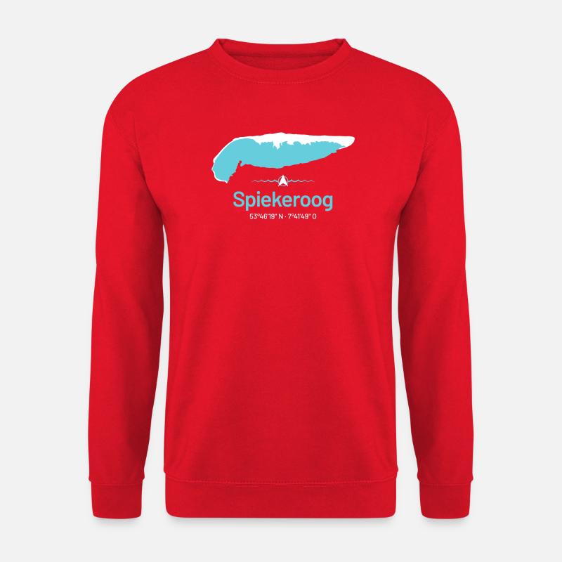 Spiekeroog | Design-Landkarte - Unisex Pullover - Rot