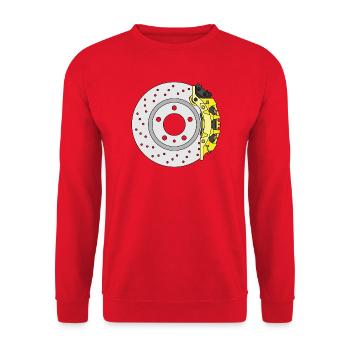 Yellow Rear Brake disc - Unisex Sweatshirt - red - Front - Alina (178cm) & Michal (187cm)