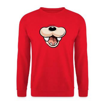 Masque Cartoon Dog Symbol Drôle Comique - Sweat-shirt Unisexe - rouge - Devant - Alina (178cm) & Michal (187cm)