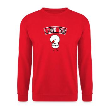 i love you - Unisex Pullover - Rot - Vorne - Alina (178cm) & Michal (187cm)